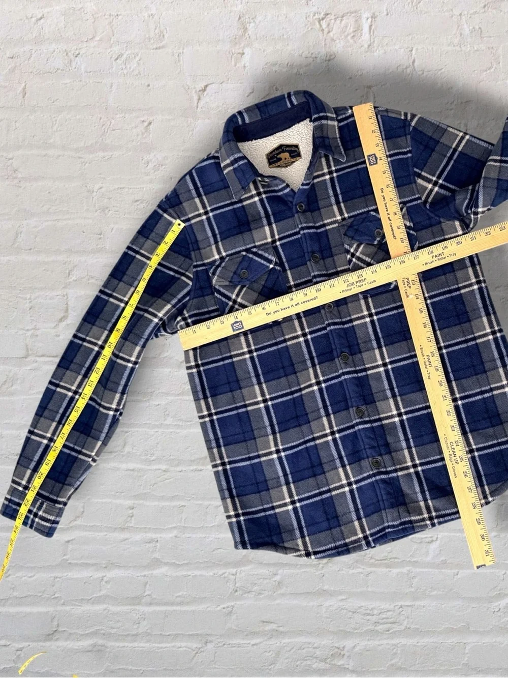 Freedom Foundry Dry Goods Sherpa Lined Flannel Shirt Jacket Men’s M Blue Plaid